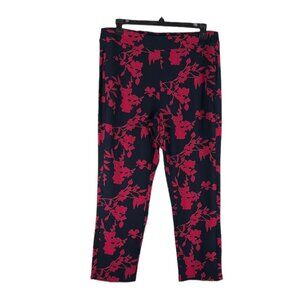 Chico's Travelers Pullon Blushing Blooms Crepe Floral Pants Size Large Travel